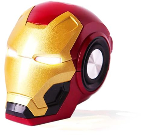 SAMERIO Portable Bluetooth Speaker Iron Man Wireless Bluetooth Heavy Bass Speaker with USB Charging Cable Small Wireless Speaker for Outdoor, Gift Ideas (Red)