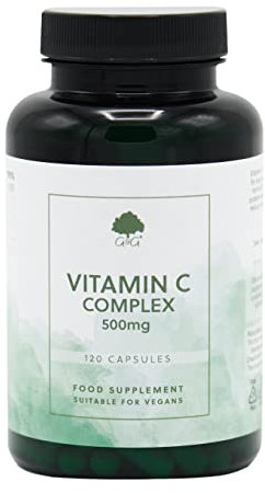 Vitamin C Complex | 500mg Vitamin C per Capsule | 120 Vegan Capsules | with Rose Hip and Acerola | G&G Vitamins