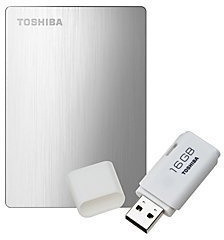 Canvio Slim II - Disco duro portátil de 1 TB con memoria USB de 16 GB