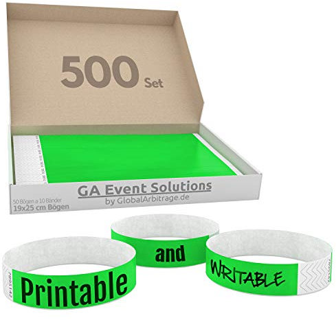 Global Arbitrage Event Solutions GA Event Solutions Einstiegsband von Tyvek, grün 500 Stück grün