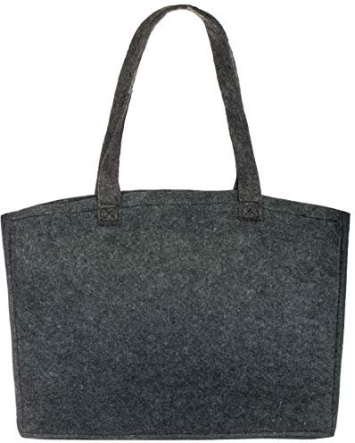 Brandsseller Damen Filz Handtasche Freizeit Shopping Bag ca. 36 x 27 x 6 cm - Anthrazit