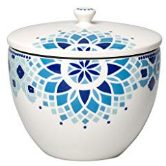 Villeroy & Boch Tea Passion Medina Teedose, 700 ml, Premium Porzellan, Weiß/Blau