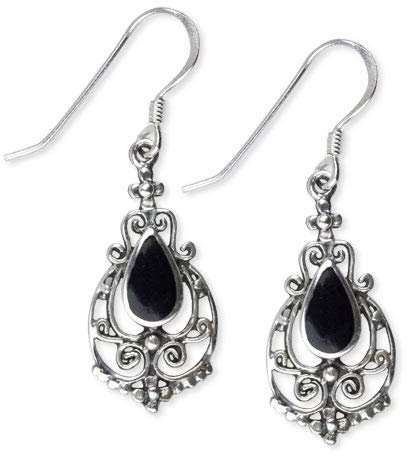 Ohrhänger mit schwarzem Onyx Gothic Ohrringe