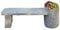 Dehner Gartenbank Flora, mit Pflanztrog, ca. 130 x 45 x 30 cm, Granit, grau