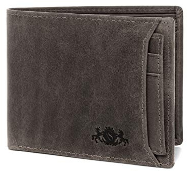 SID & VAIN Geldbeutel und Kartenhalter 2 in 1 - Brieftasche mit herausnehmbaren Karten-Etui mit RFID Schutz echt Leder - Geldbörse extra flach - Ledergeldbeutel Herren handgefertigt