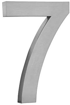 Numero civico in acciaio inox spazzolato V2A con design 3D, antiruggine e resistente alle intemperie, materiale di montaggio incluso – Altezza 20 cm/profondità 3 cm bel design 3D (7)