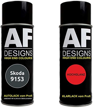 Pintura Bote Spray Kit para Skoda 9153 Antracita Gris Metálico Pintura Base Barniz Claro 400ml