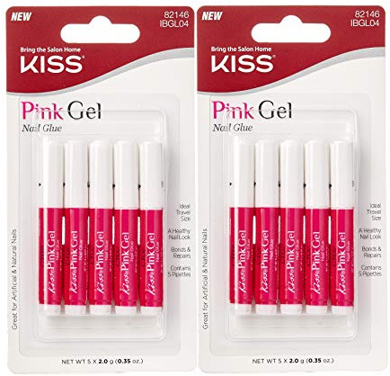 Kiss Pink Gel Nail Glue (IBGL04) (2 Pack)