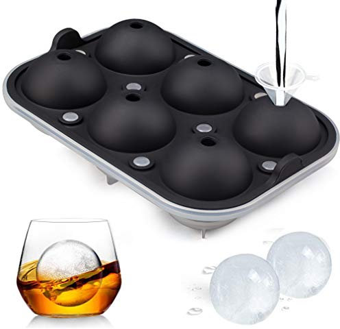 Ice Cube Trays,Round Ice Cube Moulds , BPA-Free Ice Ball Maker Mold with No-Spill Removable Lid,Best for Water, Whiskey, Cocktail and Other Drink