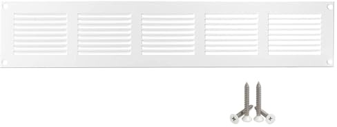 500x100mm Blanc Métal Grille de Ventilation - Grille D'aération avec Moustiquaire