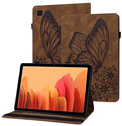 Rostsant Funda Galaxy Tab S5e Caso del Libro de Cuero PU Mariposa en Relieve Billetera Carcasa Tableta para Samsung Galaxy Tab S5e 10.5 Pulgada 2019 SM-T720 / SM-T725 - Marrón