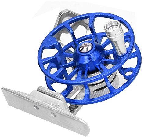 Eisfischrad, Rechtshänder Angelrolle Keramik Fadenloch Leicht zu tragen für Angelsportbegeisterte im Freien Angeln im Freien Picknick für Angelwerkzeuge (Blau)