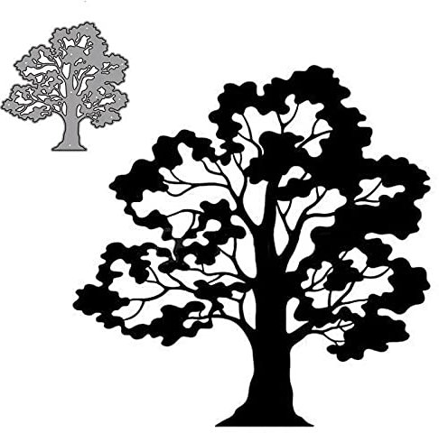 YunTrip Baum-Metall-Stanzformen, großer Baum, Stanzschablonen, DIY, Scrapbooking, Album, dekorative Prägepapier-Schablonen für Kartenherstellung, silber