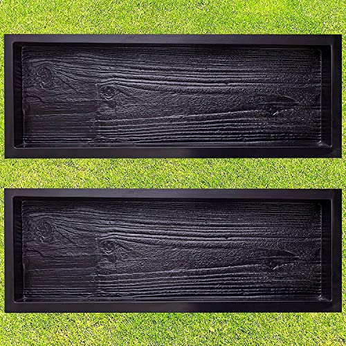 BETONEX Große DIY-Fertigbetonformen 2 Stück Holzpflastersteinformen Zementpflasterform – Pathmaker II Form Hormigonform – Pflastersteinform für Beton – DIY Trittsteinformen Formen