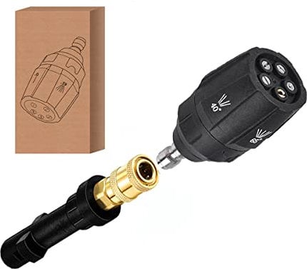 5-in-1 Hochdruck Drehbare Turbo-Düse Adapter für Parkside Kärcher K2-K7 Hochdruckreiniger Sprühdüsen Schnellkupplung 1/4 Zoll Mehrere Grad Schaumlanze Pistole, Zubehör-Set