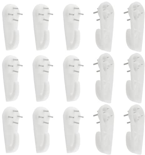 Auvotuis 20 ganchos de pared sin rastro, tornillos de plástico invisibles para clavos, potentes ganchos de pared dura de hormigón para paneles de yeso que no dejan marcas para colgar marcos de fotos