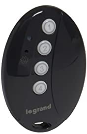 Télécommande de Poche Connectée 4 Ordres pour Piloter Appareils Filaires (Éclairage, Volet Roulant) - Fonction LED Indication Batterie - Inclus 1 Pile 3V CR2032 - Finition Graphite - 199147 - Legrand