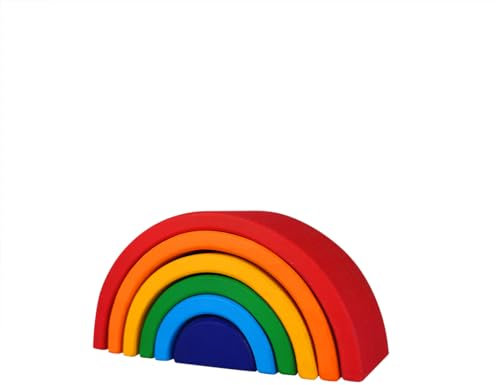 Okarie's - Montessori Holz Regenbogen, Motorikspielzeug, Kinderspielzeug ab 123 Jahren, Geschenk zum Geburtstag
