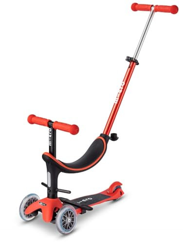 Micro | Trottinette Évolutive Mini Micro 3en1 Révolution | Trottinette 3 Roues | Guidon Réglable | 1 à 6 Ans | Rouge