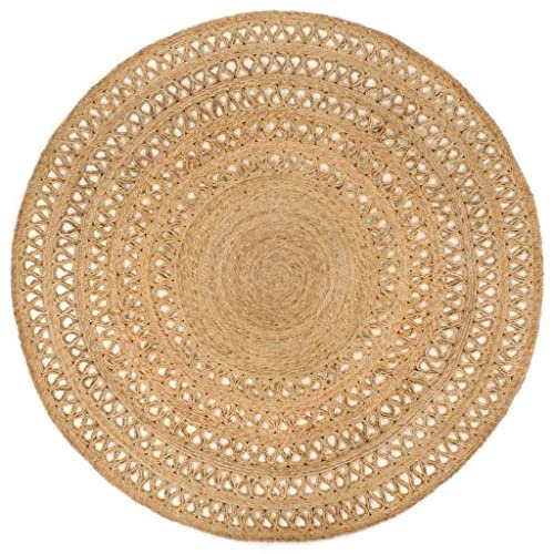 vidaXL Teppich Jute Handgeflochten 180 cm Rund
