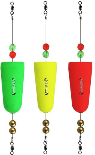 Dovesun Fishing Bobbers Popping Cork Weighted Fishing Floats Fishing Corks Popping Corks for Saltwater Freshwater A-Popper-Buoyancy 30g 3pcs