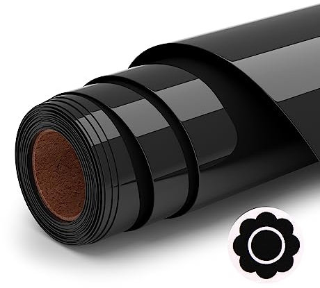 Ryebme Plotterfolie Textil Schwarz, 3D Puff Vinylfolie Plotter 10 x 6FT Flexfolie Plotter Textil für Diy T-Shirt, Einfach Zu Schneiden für Stoff Zum Aufbügeln