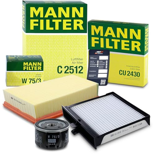 MANN-FILTER Inspektionspaket Filterset 1x Ölfilter, 1x Luftfilter, 1x Innenraumfilter, 1x Ölwechselanhänger, Kompatibel mit RENAULT GRAND SCÉNIC II (JM0/1_), SCÉNIC II (JM0/1_)
