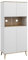 HOMCOM Buffet de Cuisine Armoire de Cuisine 2 placards avec Porte étagères réglables Niche Centrale 2 Passe-câbles - 80 x 40 x 178 cm Blanc