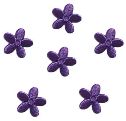 Wambere 10 Stück Blumen Applikationen,Patches zum Aufbügeln,Aufnäher Flicken zum Aufbügeln,Gestickter Blumenaufnäher,Bügelbild Aufbügelflicken,für DIY Kunsthandwerk Kleidungsdekoration,Lila