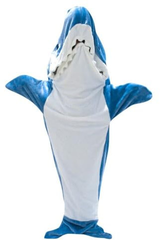 hai Decke, Shark Blanket Wearable,sharkie Pajama, sharkie Onesie Adults, Hai Decken Erwachsene zum anziehen, Shark Blanket Hoodie; Kuschel Decke. Große -210 * 90 cm (Hohe 165-175cm)