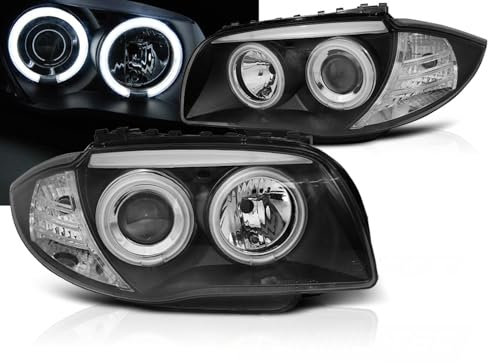 CCFL Angel Eyes Scheinwerfer für BMW 1er E87/81 2004-2011 schwarz