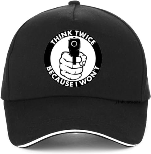TeysHa Baseballkappe Sonnenhut Outdoor Think Twice Because I Won't Baseball Cap Modedruck Unisex Baumwolle Papa Hut verstellbar Knochen Männer Frauen Snapback Hüte Geschenk