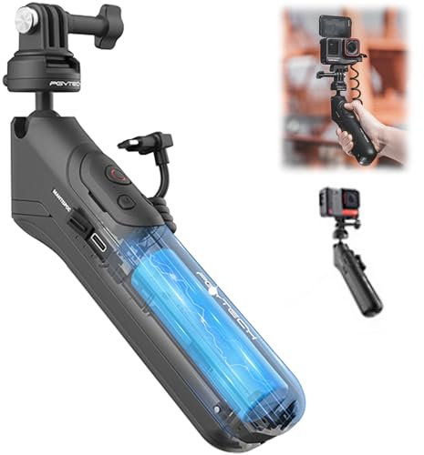 PGYTECH CapLock Mantis Aufladen Griff kompatibel mit GoPro12 11 10/Insta360 Ace Pro/ACE/X3/GO3/ONE RS/ONE R Ladegerät Stativ Halterung Zubehör (for Insta 360)