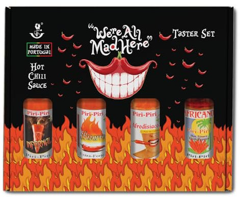Hot Sauce Chili-Saucen Geschenk-Set - Probierset Mit Vier Scharfen Chilisaucen In Einer Schönen Geschenkbox - 4 x 100 ml