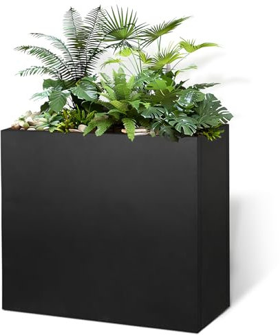GZLVSOW Rechteckiger Pflanzkasten aus Metall, 76,2 cm L x 30,5 cm B x 61 cm H hoch, Metall-Pflanzkasten mit herausnehmbarem Einsatzregal für Outdoor, Indoor, Garten