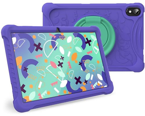 SPC Gravity 5 SE Kids Case – Funda para niños en Silicona fácil de Lavar para SPC Gravity 5 SE (10,1”) con Esquinas reforzadas a Prueba de Golpes y argolla giratoria – Color Morado