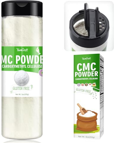 CMC Pulver 255g - Natürlicher reiner CMC Pulverkleber, geeignet für den Einsatz als Carboxymethylcellulose Verdickungsmittel in Heißtopf, Kuchen, Eis, Tiefkühlkost, Süßigkeiten, Soßen und Desserts