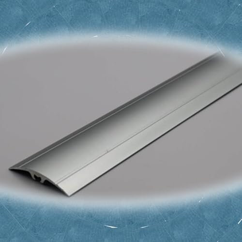 QTWLG Threshold Transition Strip For Joining Floor Gaps 2inch Wide Aluminium Floor Transition Strip Threshold Ramps For Doorways/Carpet/Tile/Floor(Iron Grey,150cm)