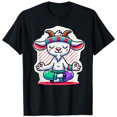 Ziege Yoga Spielzeug Ziege Stofftier Plüsch Ziege Yoga Party Spiel T-Shirt