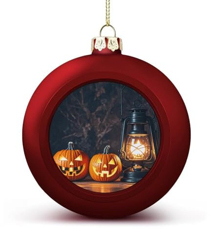 Weihnachtskugel-Ornamente, eine Jack-o'-Laterne mit einem Smiley-Gesicht, vielseitig verwendbar, Feiertagsdekoration, festliche Heimdekoration, ideal für Baum und Heimdekoration