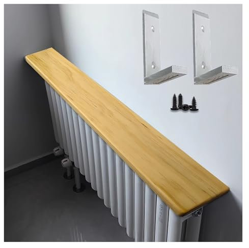 Heizkörperabdeckung aus Holz mit Halterungen und Schrauben, dekoratives Schweberegal über Heizkörpern für Zuhause, individuelle Länge, 100 x 16 x 2,2 cm, ideal für Terrasse, Haustür, Eingang,