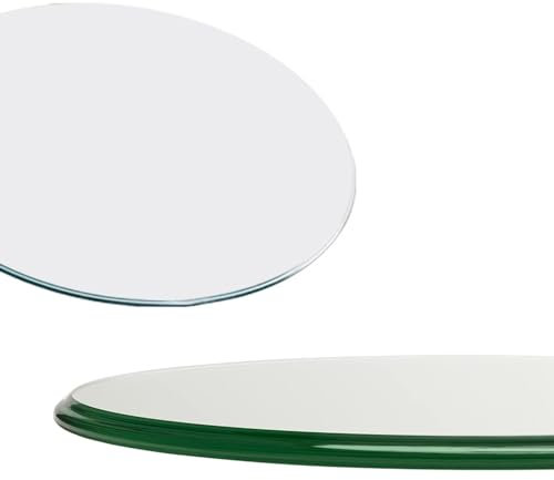 HAEKEBC Plateau en Verre pour Table Ronde Plateau De Table en Verre Trempé Transparent pour Table À Manger Ronde Table Basse, Plateau De Table en Verre De 8mm D'épaisseur(110cm-43in)
