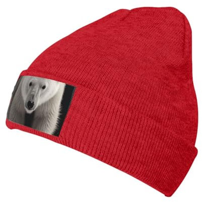 Beanie Mütze Unisex Strickmütze Warm Slouchy Skull Cap Eisbär Cuffed Wintermützen, Rot/Ausflug, einfarbig (Getaway Solids), Einheitsgr��e
