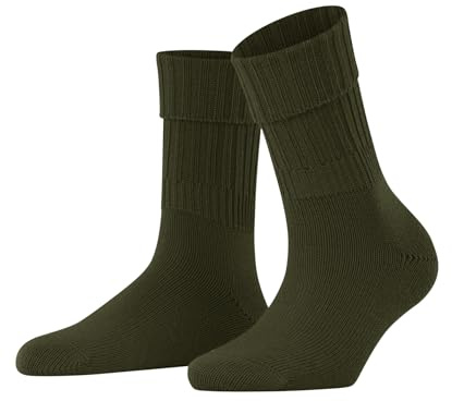 FALKE Women's Striggings Rib W So Wool Plain 1 Pair Socks, Green Artichoke 7436, 5.5-8