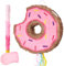 WERNNSAI Donut Piñata – Rosa DonutPiñata mit Schnur GeburtstagspartyDekoration Piñata mit Stab und Augenbinde für Mädchen KinderDonutPiñata mit Zugschnur Familienspiele GeburtstagspartyZubehör