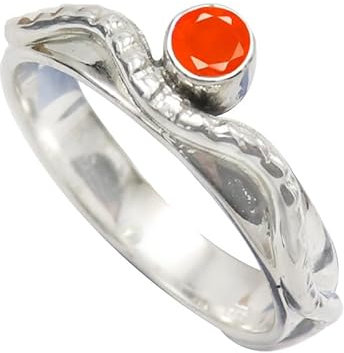 Karneol Edelstein 925 Sterling silber Band Ring Herren und Damen Alle Größen Schmuck CRG-1076AF9_(55 (17.5))