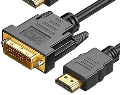 Cable HDMI a DVI 4K,3M bidireccional Cable DVI a HDMI,bidireccional D-VI-D de Doble Enlace a H-DMI Cable Convertidor para Todas Las Pantallas de Alta resolución LCD y LED,monitores y televisores 1080P
