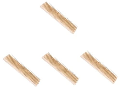 Lot De 4 Brosses Métalliques en Acier Inoxydable pour Le Nettoyage du Jardin du Coulis du Béton du Jardin du Bois