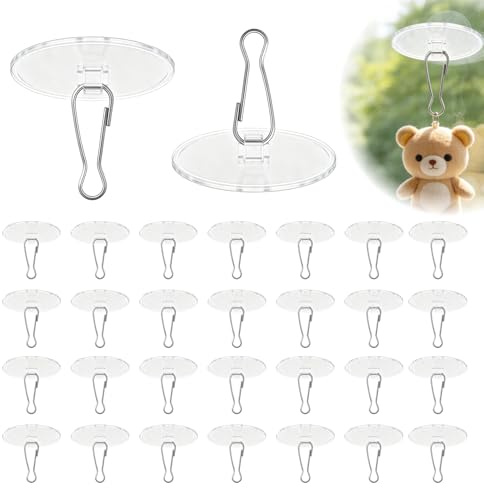 zizitips 30 Stück Transparente Selbstklebende Deckenhaken, Klebehaken Decke mit Fahnenmast-Clips, Haken für Decke Wand Fenster Küche Badezimmer Schlafzimmer Garten Party Deko Vogelhaus Lichter