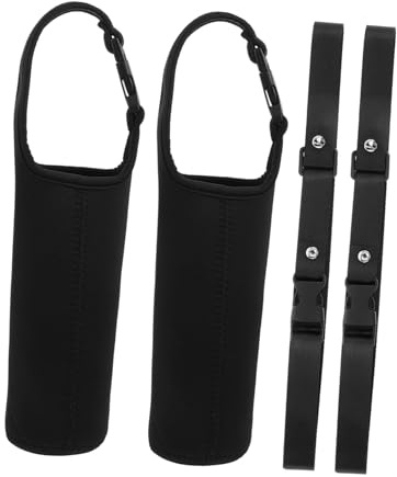 Alipis 2pcs Heat-Resistant Water Bottle Sleeve Protective Cover for Stainless Steel Plastic Bottles Scratch-Resistant Portable Carrier for Backpack Black